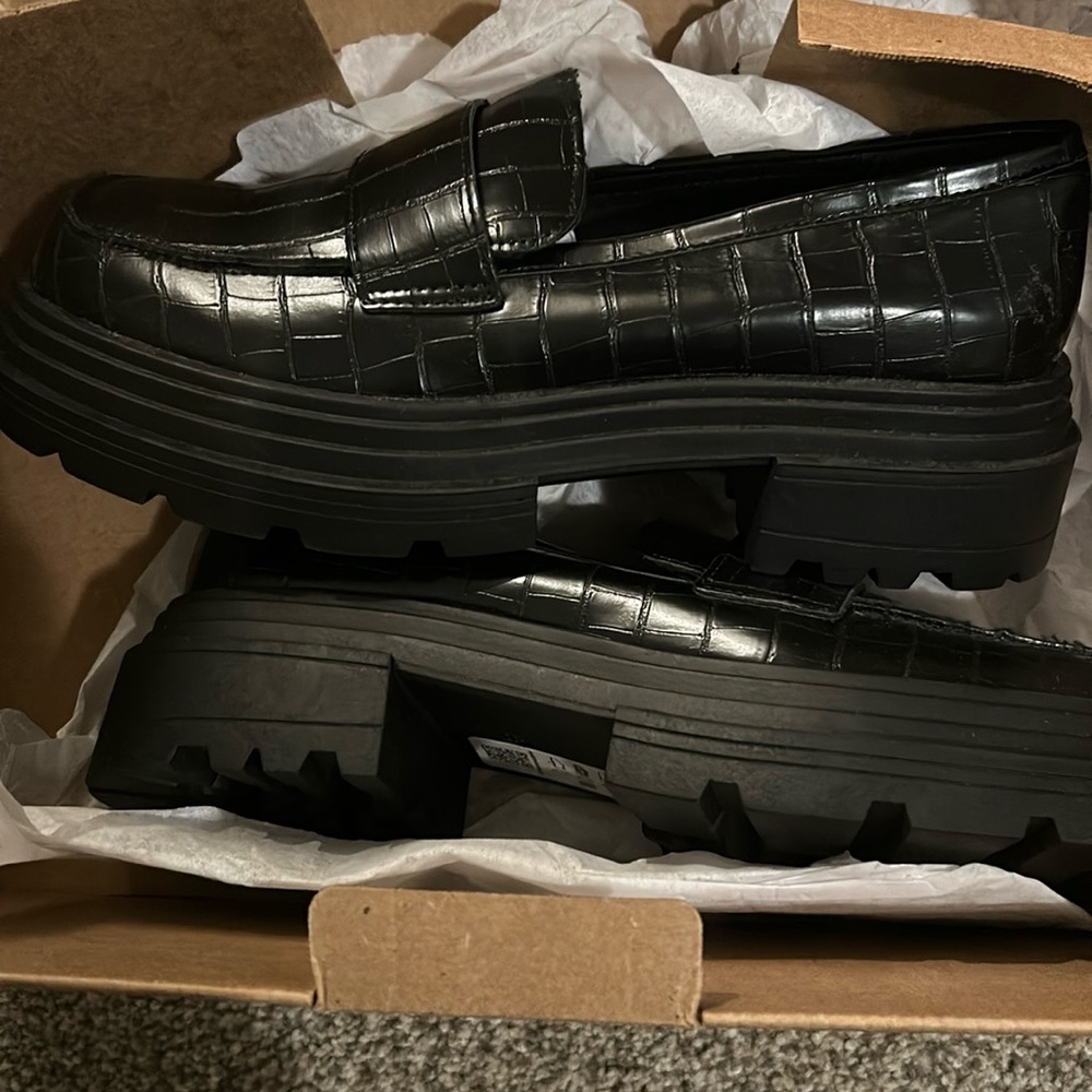 Topshop chunky croc loafers size 39